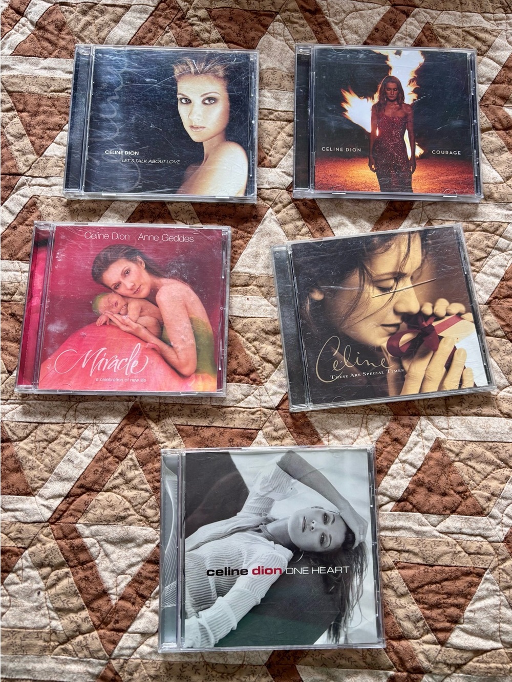 5 CD Lot Celine Dion – Let’s Talk About Love, Courage, Miracle, One Heart